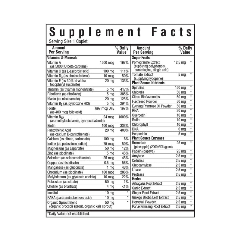 Bluebonnet Super Earth Single Daily Multinutrient Formula (Iron Free) 60 Caplets