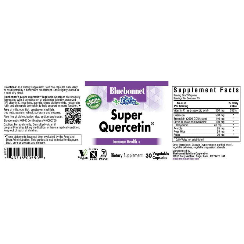 Bluebonnet Super Quercetin 60 Veg Capsules