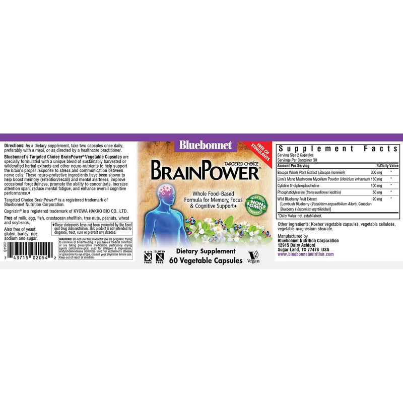 Bluebonnet Targeted Choice Brain Power 60 Veg Capsules - DailyVita