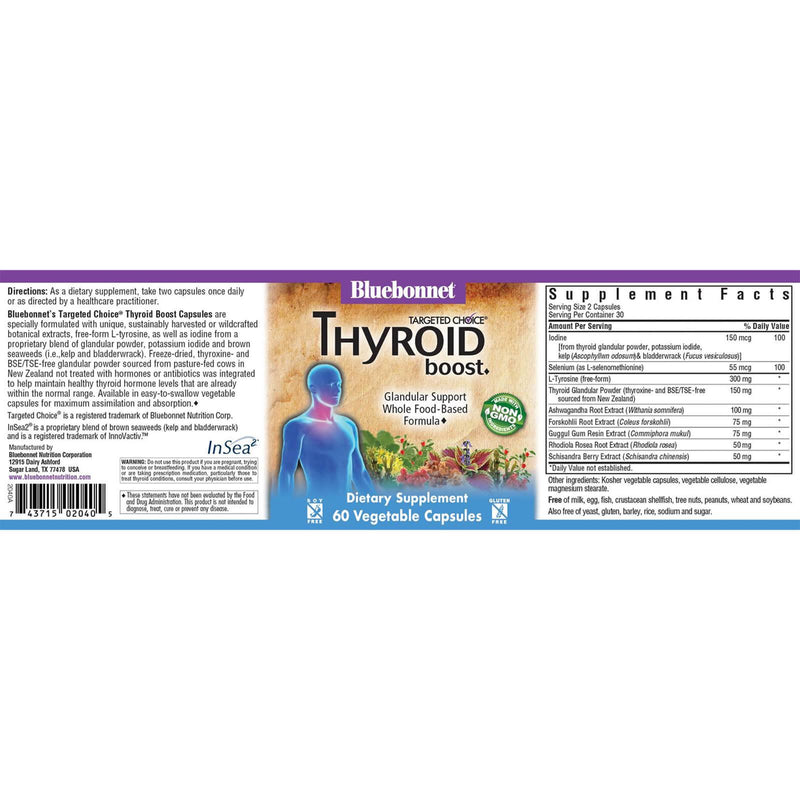 Bluebonnet Targeted Choice Thyroid Boost 60 Veg Capsules