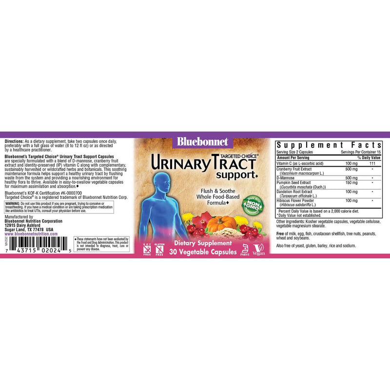 Bluebonnet Targeted Choice Urinary Tract Support 30 cápsulas vegetales