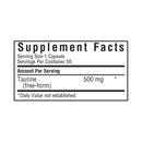 Bluebonnet Taurine 500 mg 50 Veg Capsules - DailyVita