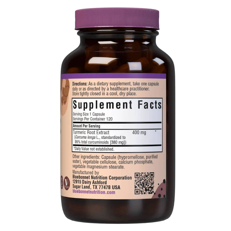 Bluebonnet Turmeric Root Extract 120 Veg Capsules - DailyVita