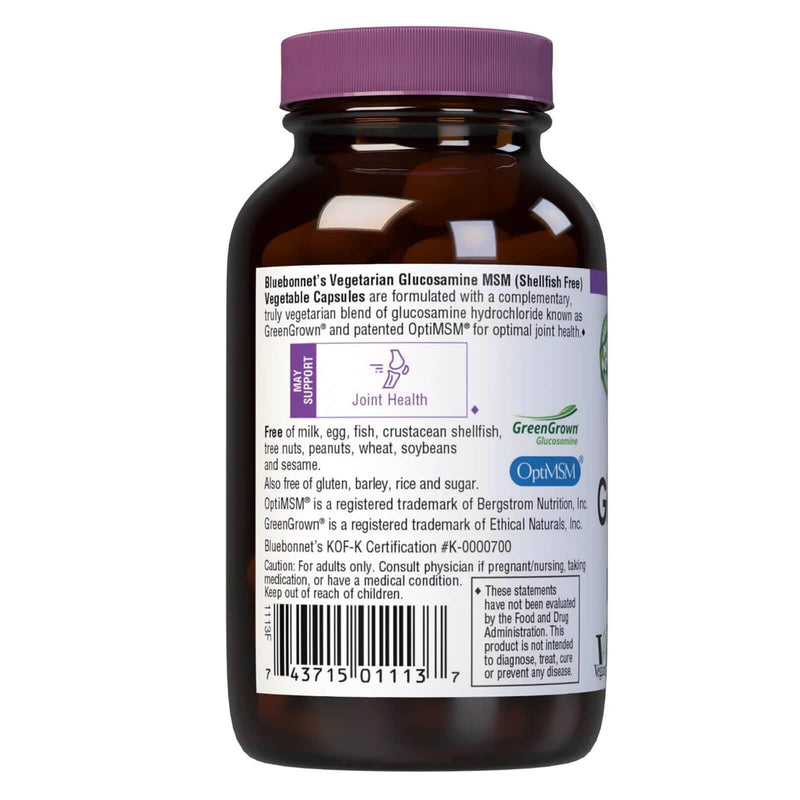 Bluebonnet Vegetarian Glucosamine & MSM 60 Veg Capsules - DailyVita