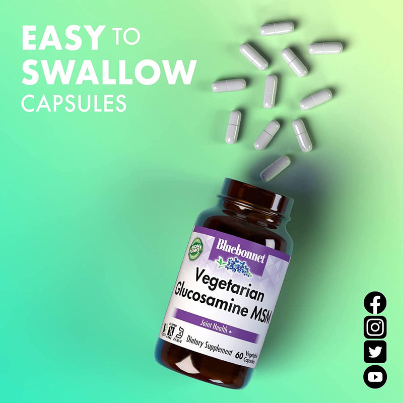 Bluebonnet Vegetarian Glucosamine & MSM 60 Veg Capsules - DailyVita