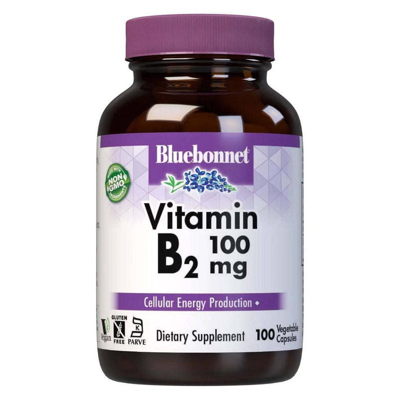 Bluebonnet Vitamin B-2 100 mg 100 Veg Capsules