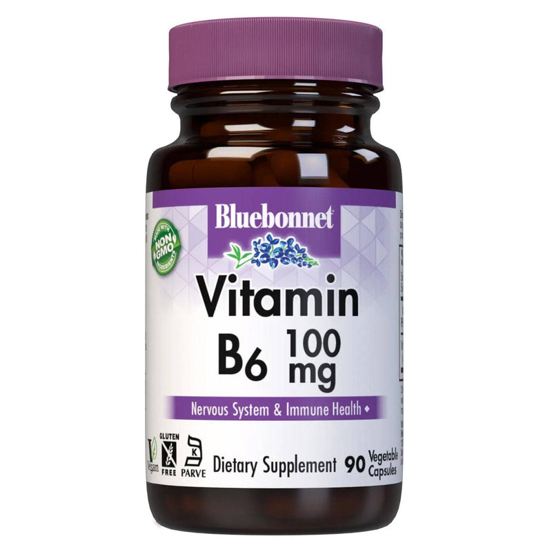 Bluebonnet Vitamin B-6 100 mg 90 Veg Capsules