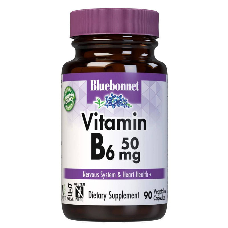 Bluebonnet Vitamin B-6 50 mg 90 Veg Capsules