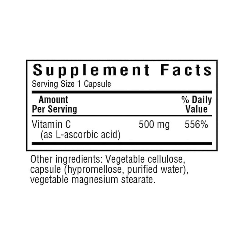 Bluebonnet Vitamin C 500 mg 90 Veg Capsules