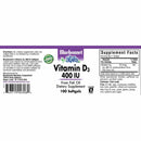 Bluebonnet Vitamin D3 10 mcg (400 IU) 100 Softgels - DailyVita