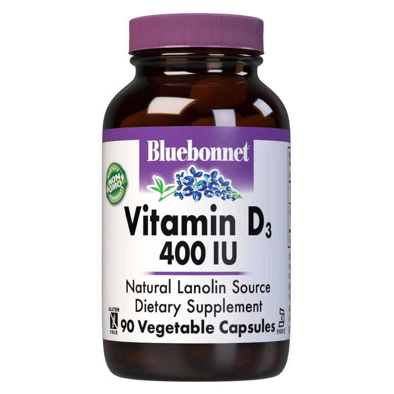 Bluebonnet Vitamin D3 10 mcg (400 IU) 90 Veg Capsules