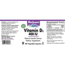 Bluebonnet Vitamin D3 10 mcg (400 IU) 90 Veg Capsules - DailyVita