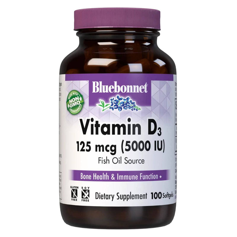 Bluebonnet Vitamin D3 125 mcg (5000 IU) 100 Softgels