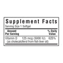 Bluebonnet Vitamin D3 125 mcg (5000 IU) 100 Softgels - DailyVita