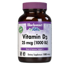 Bluebonnet Vitamin D3 25 mcg (1000 IU) 100 Softgels - DailyVita