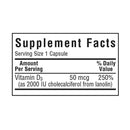 Bluebonnet Vitamin D3 50 mcg (2000 IU) 180 Veg Capsules - DailyVita