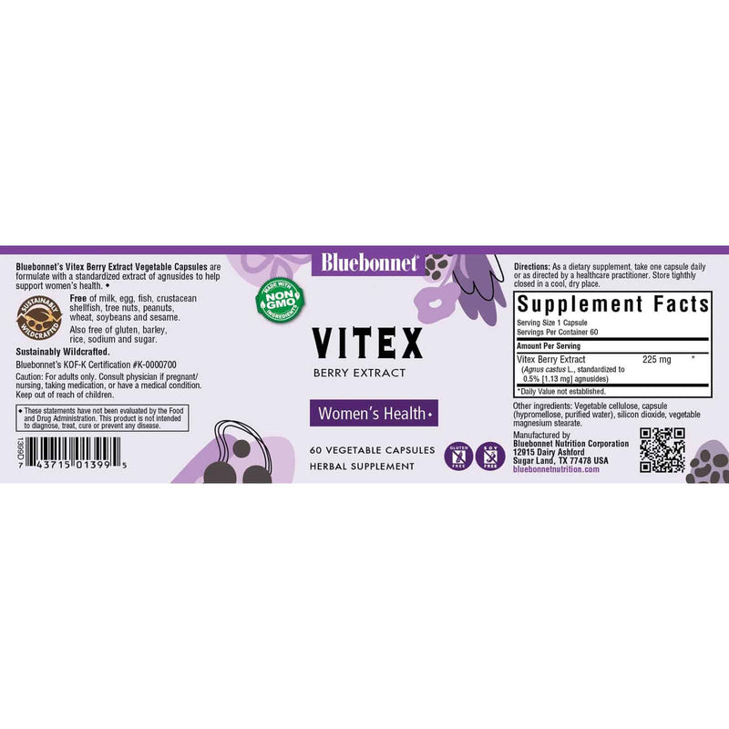 Bluebonnet Vitex Berry Extract 60 Veg Capsules