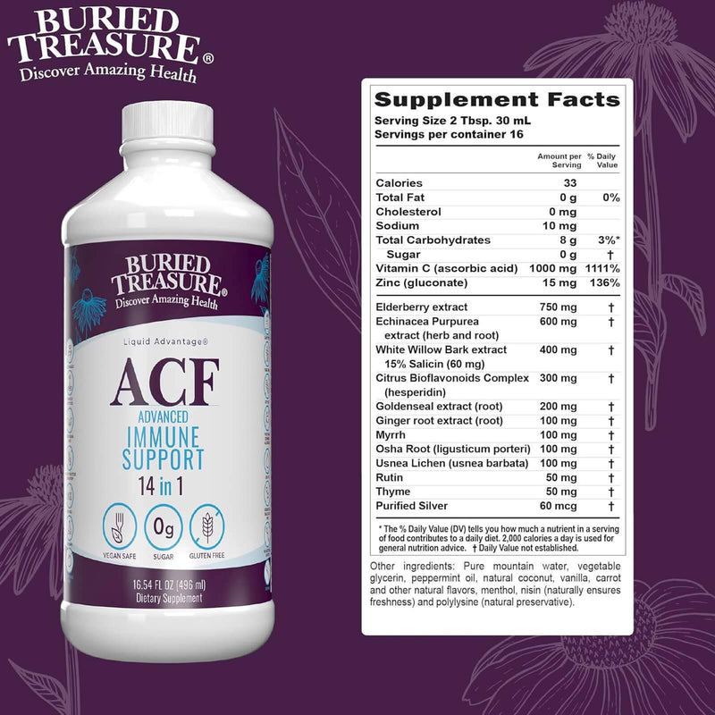 Tesoro enterrado ACF Respuesta inmunitaria avanzada y apoyo inmunitario 16 fl.oz (473ml)