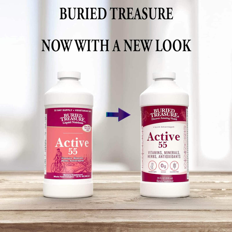 Buried Treasure Active 55 minerais vitamínicos 32 fl.oz (946ml)