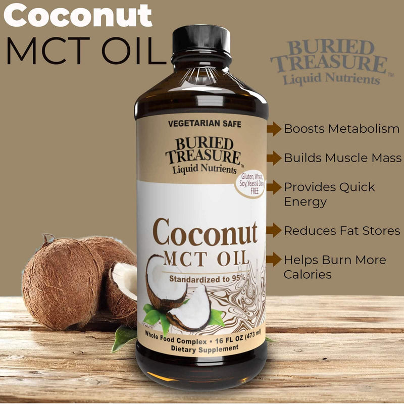 Buried Treasure Coconut MCT Oil Liquid Nutrients 16 fl oz (473 ml)