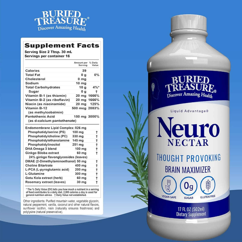 Buried Treasure Neuro-Nectar Mental Maximizer Liquid Nutrients 16 fl oz (473 ml)