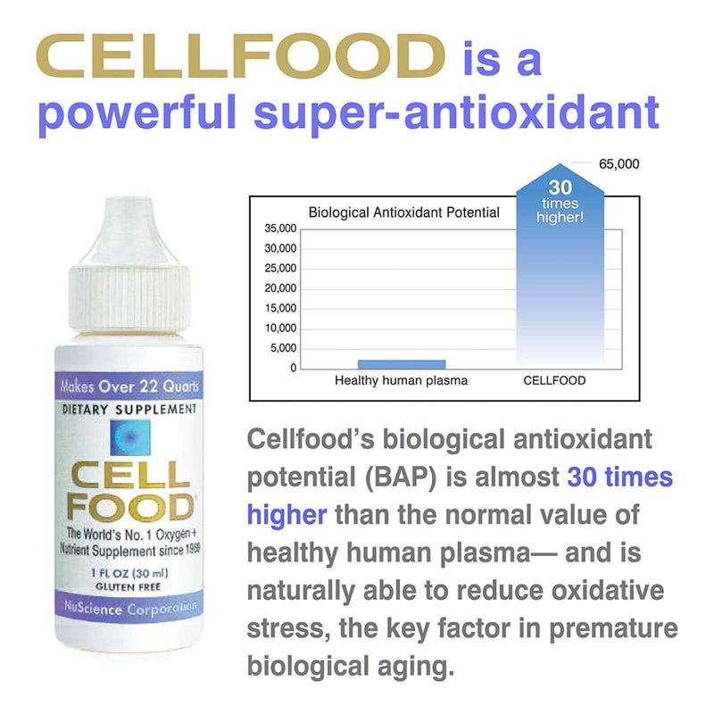 Cellfood Liquid Concentrate 1 oz + Free CellFood book by Lumina Health Oxygen Energy