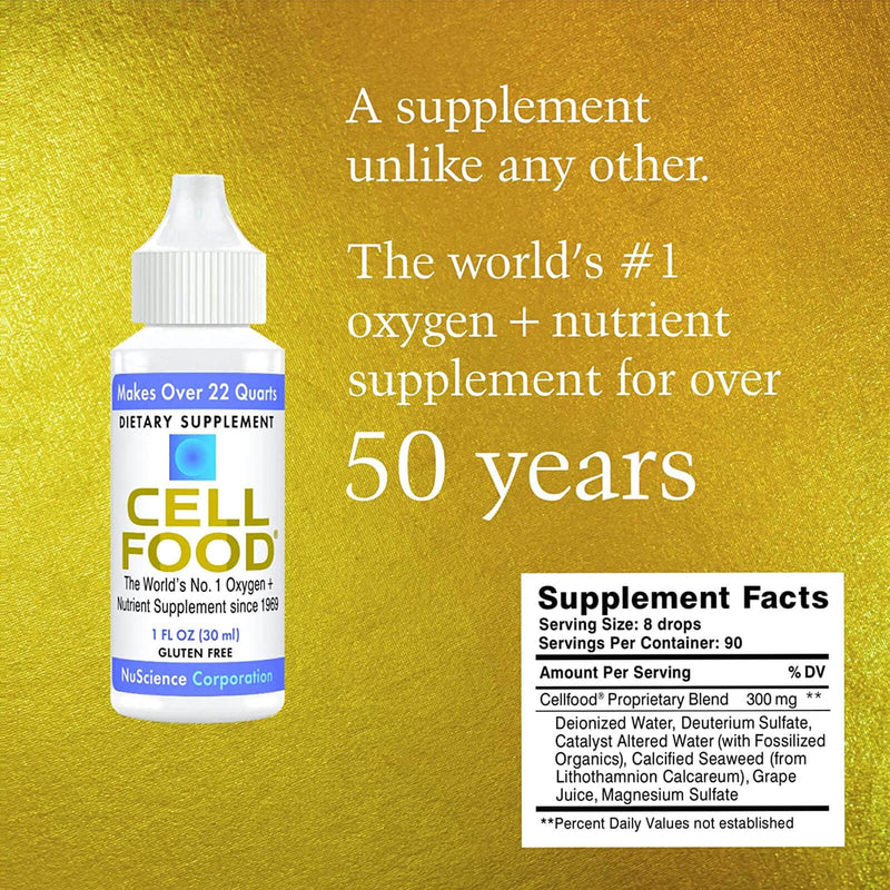 Cellfood Liquid Concentrate 1 oz + Free CellFood book by Lumina Health Oxygen Energy