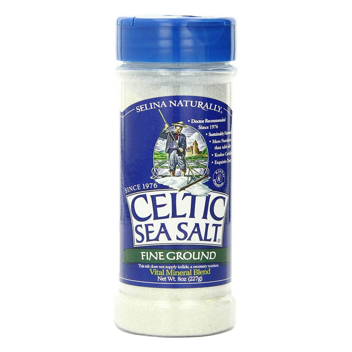 Celtic Sea Salt 細かい地面1/2ポンド（8オンス）シェーカー | DailyVita