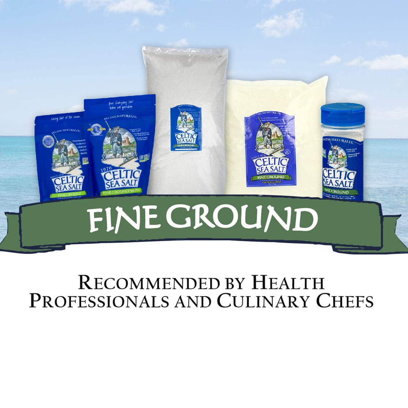 Celtic Sea Salt Fine Ground 8 onças. Misturadores