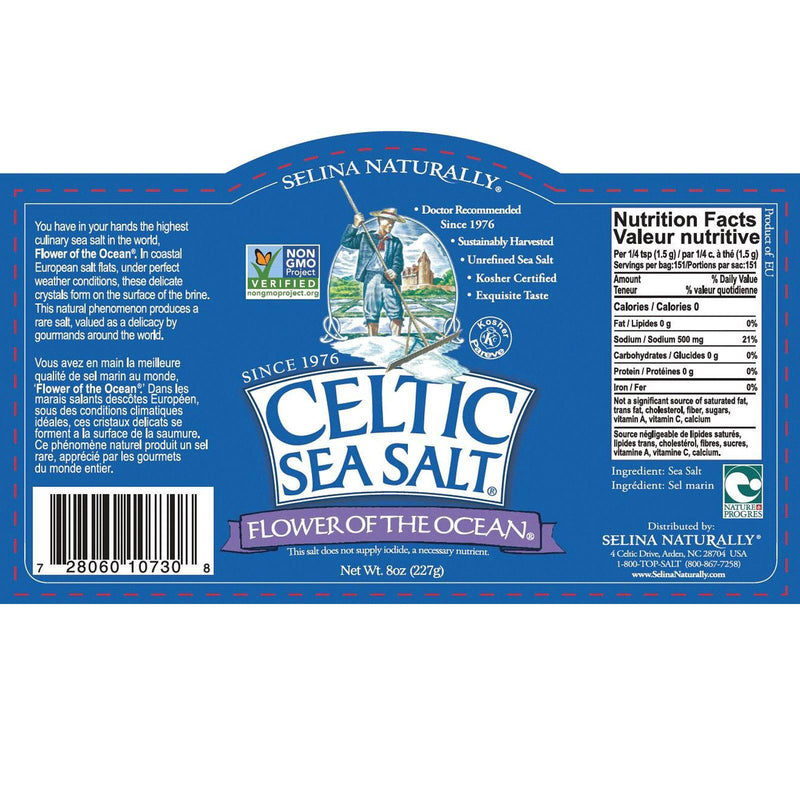 Celtic Sea Salt  Flower of the Ocean 8 oz. 셰이커