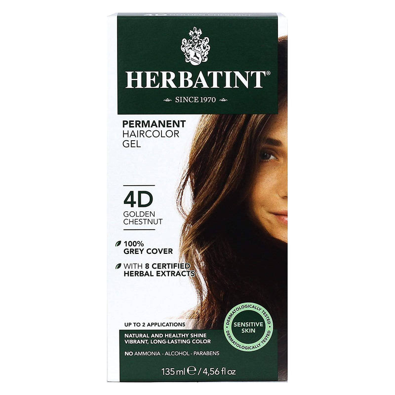 Herbatint Permanent Hair Color Gel 4D Golden Chestnut