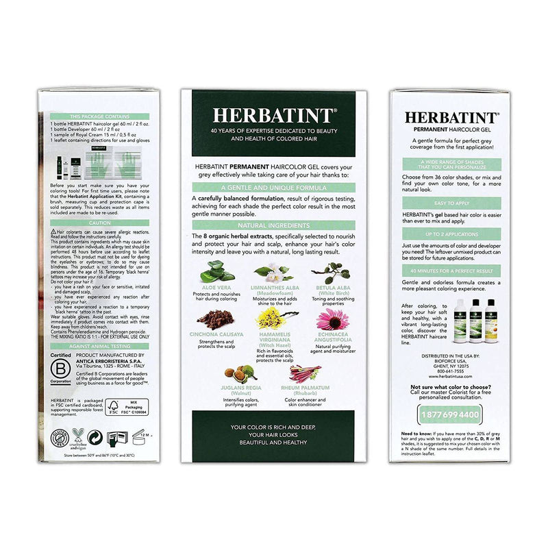 Herbatint Permanent Hair Color Gel  - 4D 골든 체스트넛