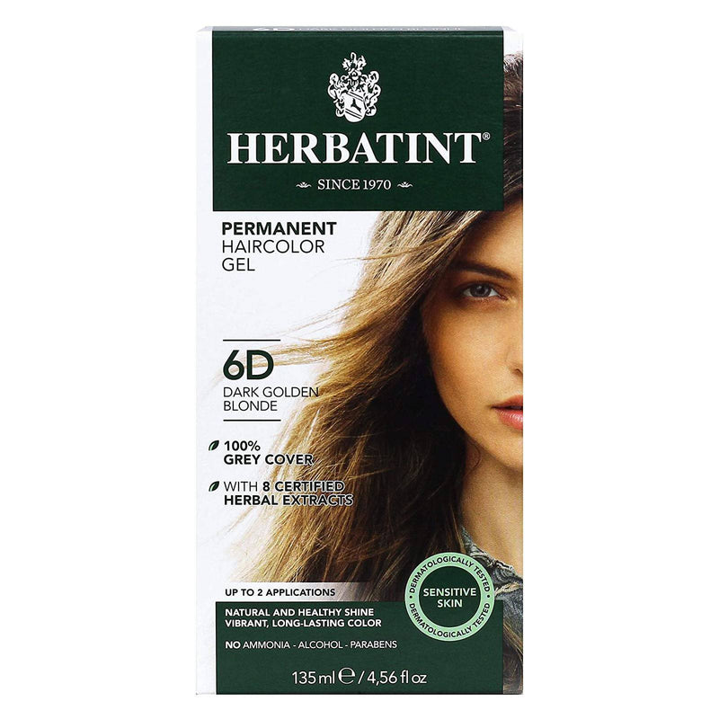 Herbatintパーマネントヘアカラージェル-6Dダークゴールデンブロンド