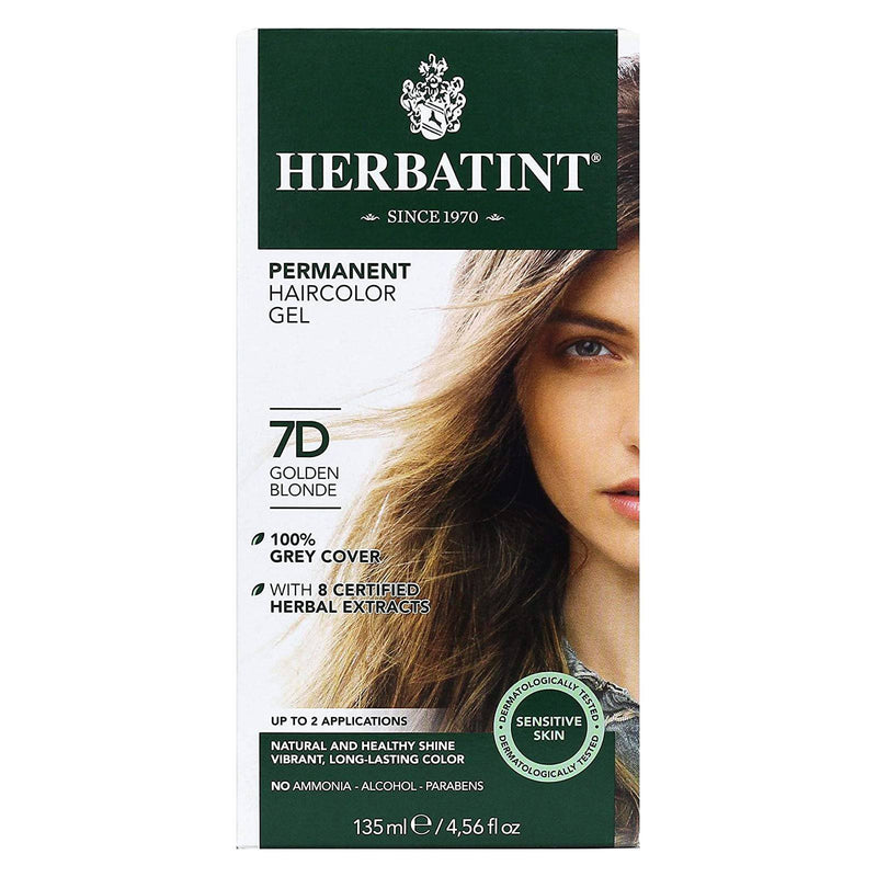 Gel de coloração permanente Herbatint - 7D Loiro Dourado