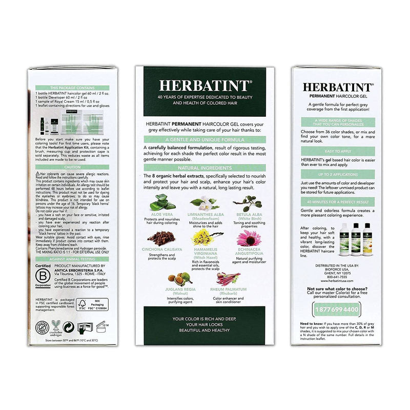 Herbatint 永久性头发颜色凝胶7R铜金发