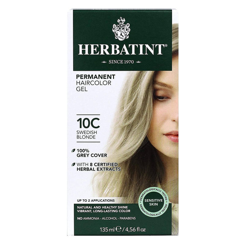 Herbatint Permanent Hair Color Gel Swedish Blonde 10C