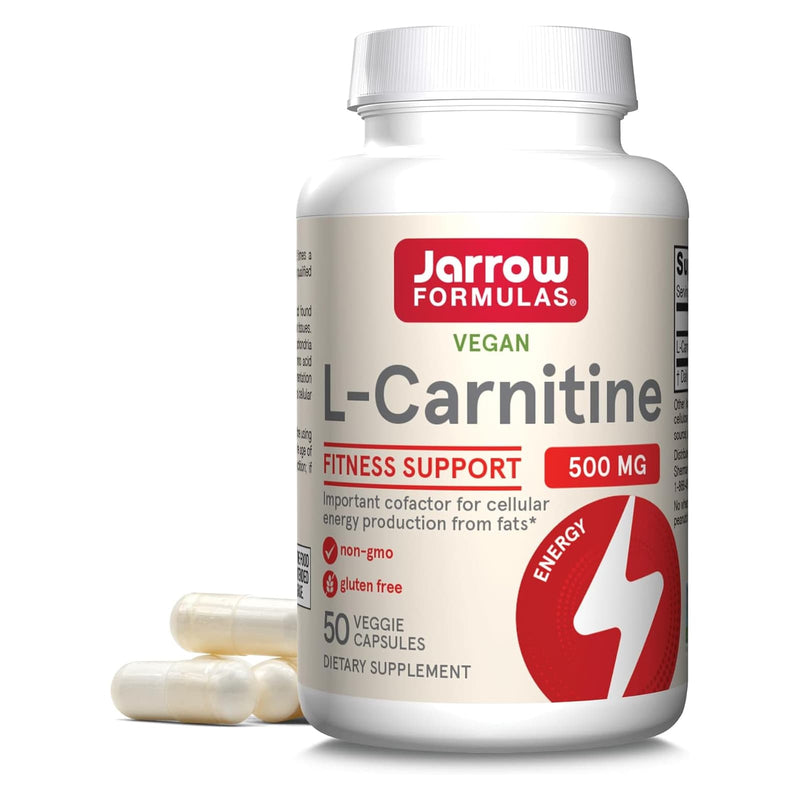 Fórmulas Jarrow, L-Carnitina 500, 500mg, 50 Cápsulas Vegetais