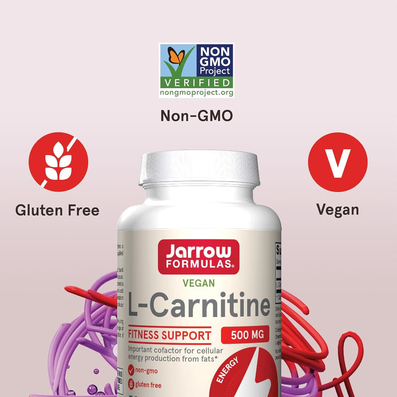 Jarrow Formulas, L-carnitina 500, 500 mg, 50 cápsulas vegetarianas