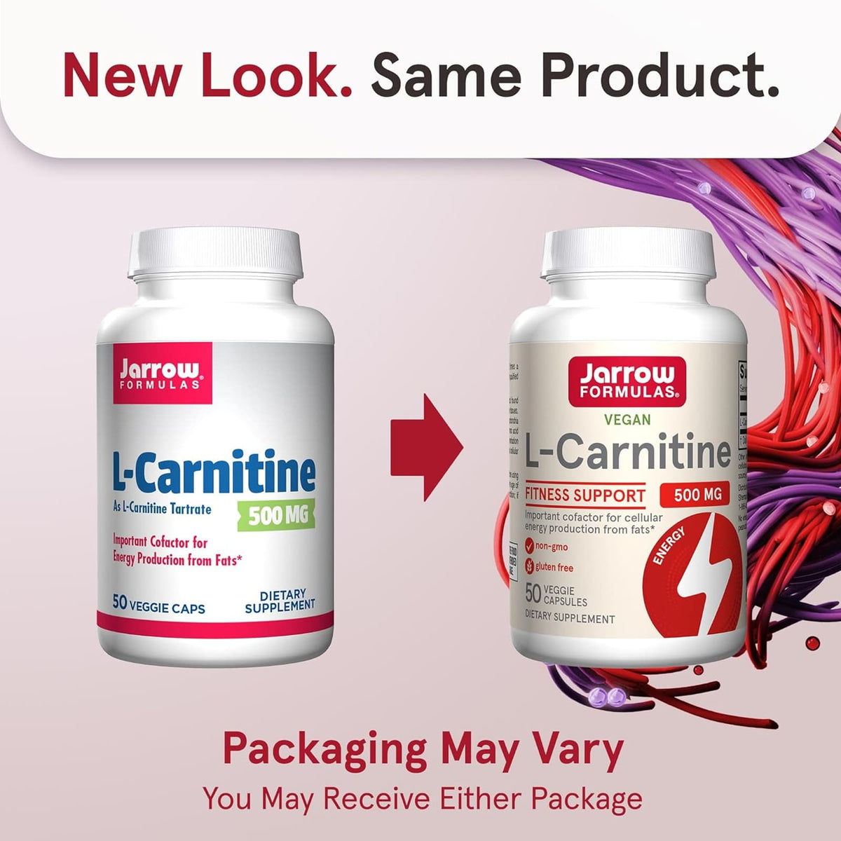Jarrow Formulas L-Carnitine 500 500 mg 50 Veggie Caps | DailyVita