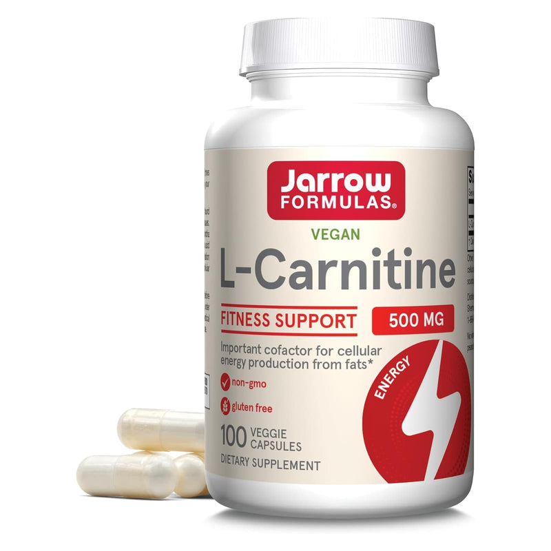 Fórmulas Jarrow, L-Carnitina, 500mg, 100 cápsulas vegetarianas