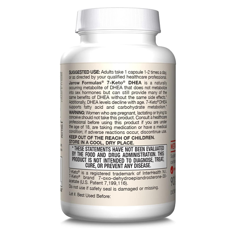 Jarrow Formulas 7-酮DHEA 100 mg 90蔬菜帽