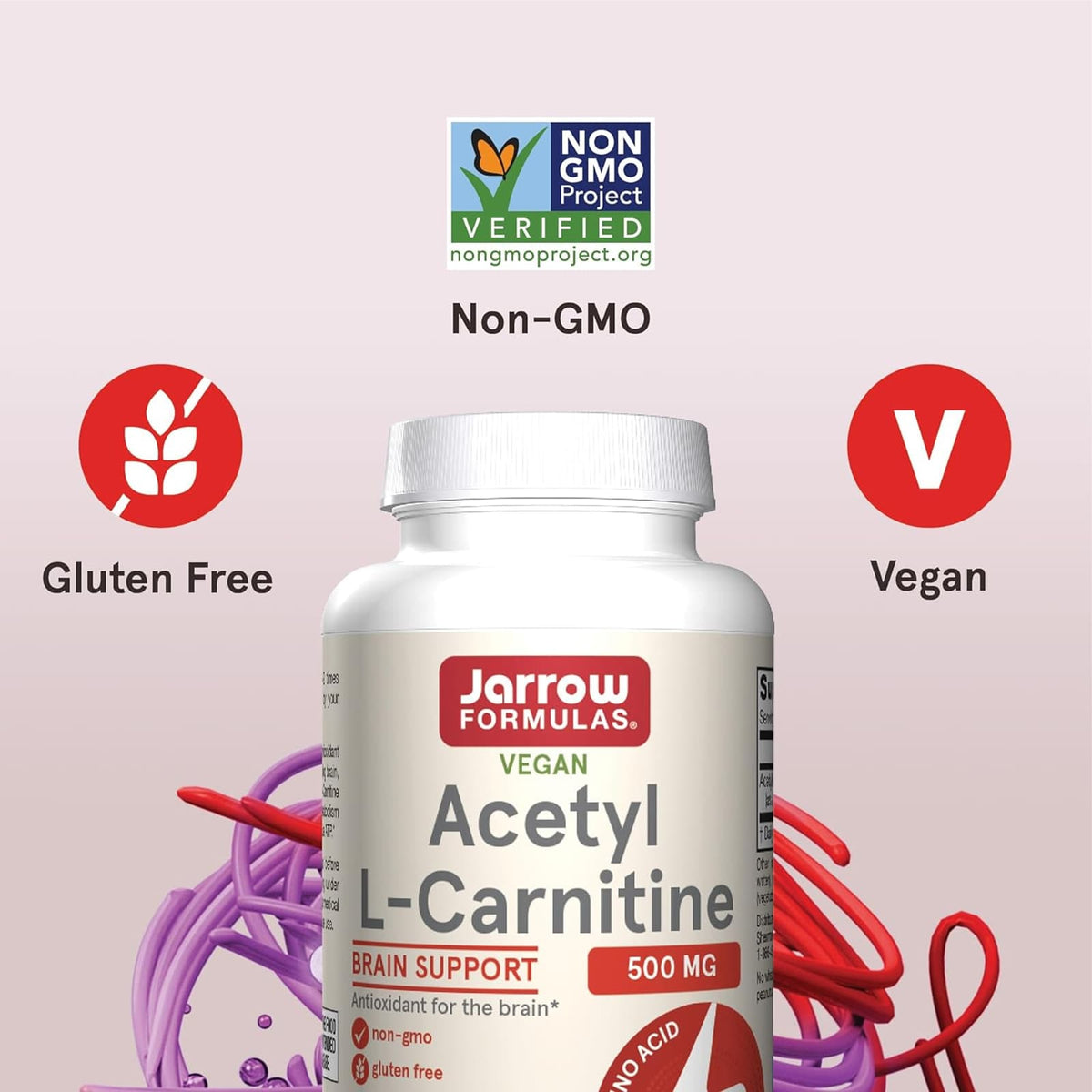 Jarrow Formulas Acetyl L-Carnitine 500 mg 60 Veggie Caps