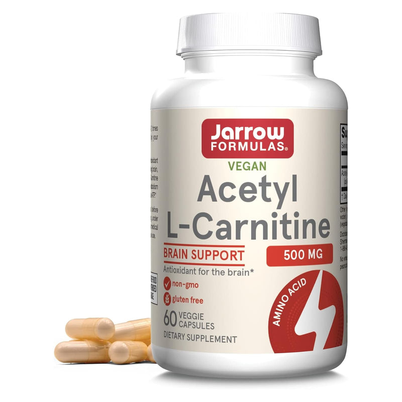 Jarrow Formulas, Acetil L-carnitina, 500 mg, 60 cápsulas vegetarianas