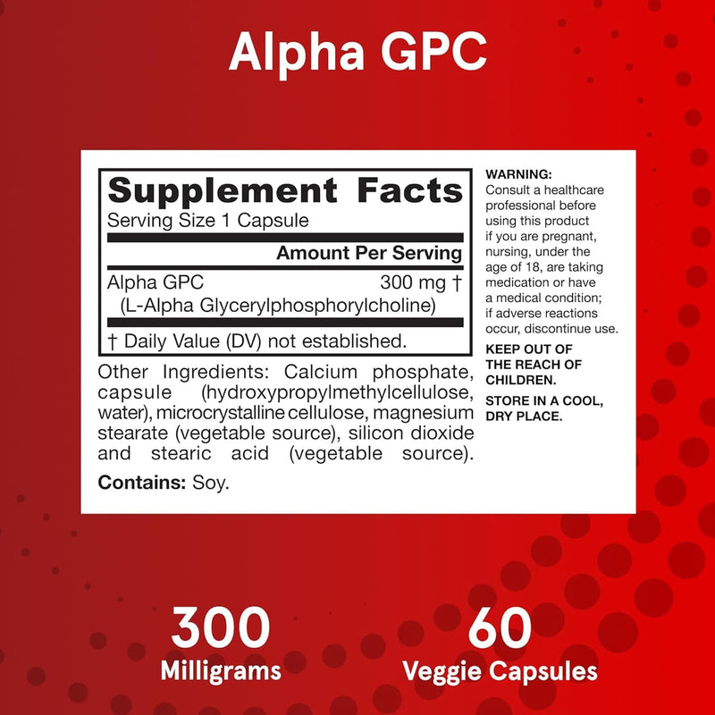 Jarrow Formulas Alpha GPC 300 mg 60 Veggie Caps