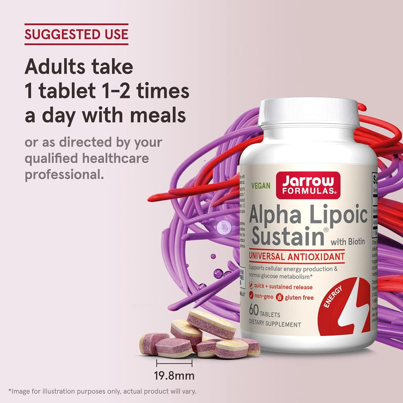 Jarrow Formulas Alpha Lipoic Sustain with Biotin 300 mg 60 Tablets