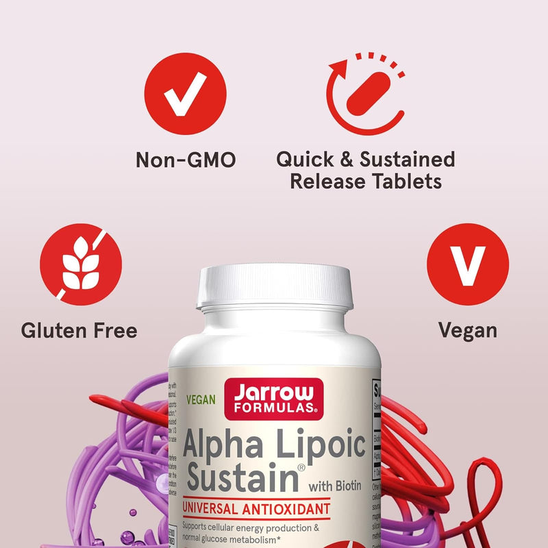 Jarrow Formulas Alpha Lipoic Sustain with Biotin 300 mg 60 Tablets