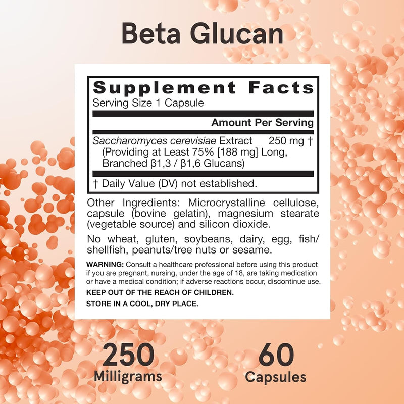 Jarrow Formulas Beta Glucan 250 mg 60 Capsules