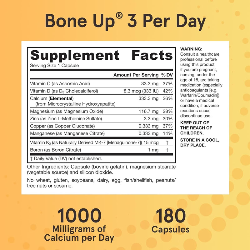 Fórmulas Jarrow, Bone-Up, três por dia, 180 cápsulas