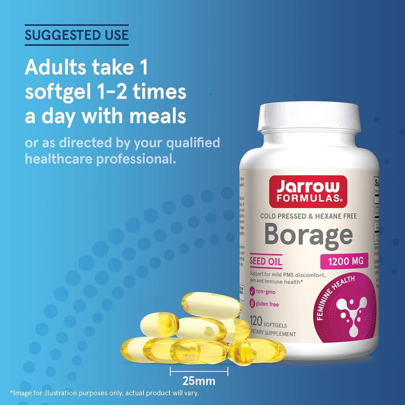 Fórmulas Jarrow, Borragem, GLA-240, 1200 mg, 120 Cápsulas Cápsulas