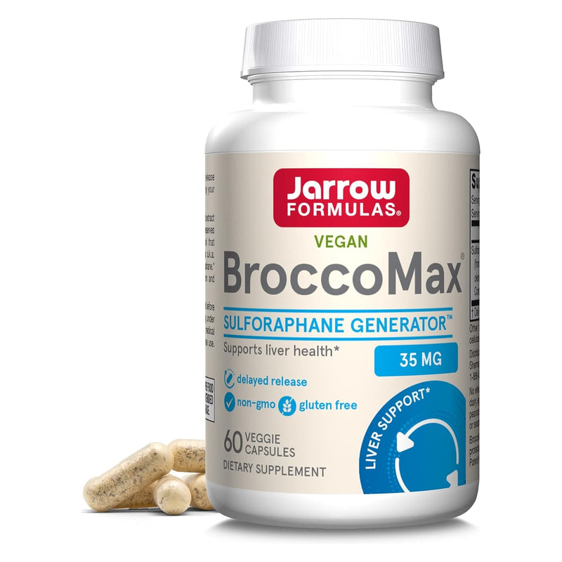 Jarrow Formulas BroccoMax Myrosinase Activated SGS 60 Delayed Release Veggie Caps